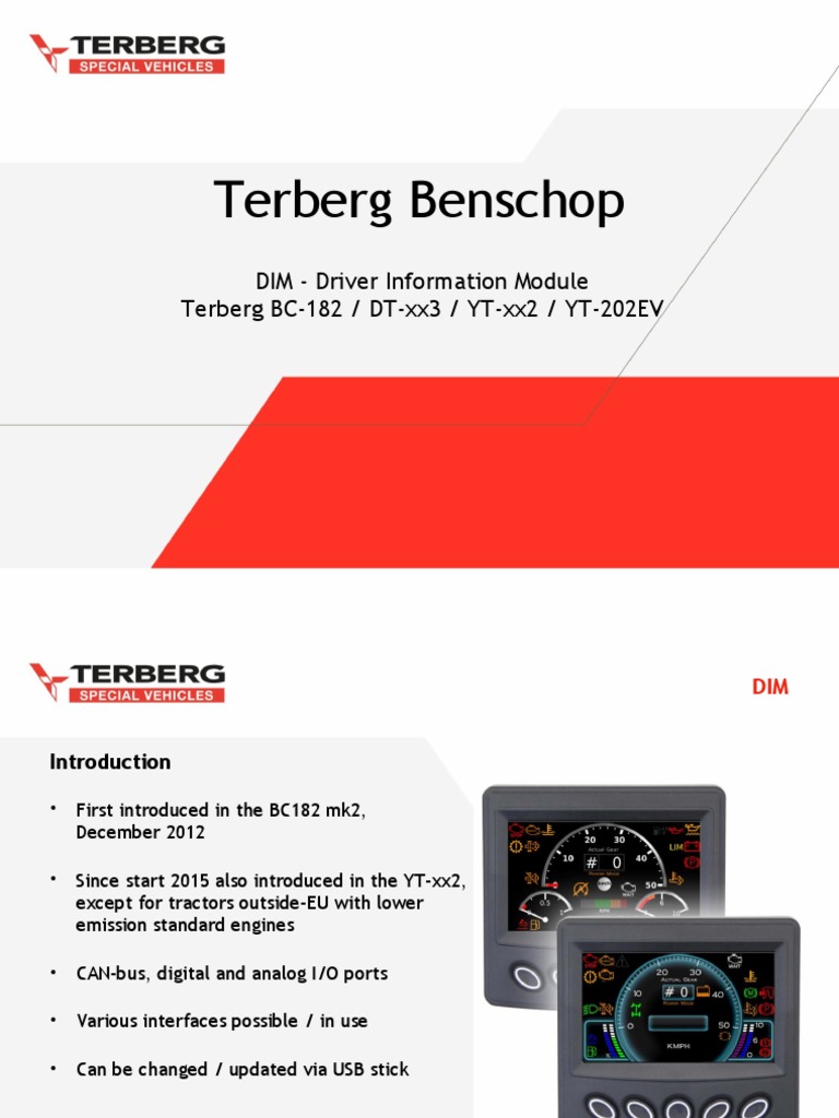 Terberg Benschop: DIM - Driver Information Module Terberg BC-182 / DT ...