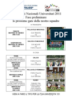 Cnu2011 fase preliminare Univ. Foro Italico calendario gare marzo aprile