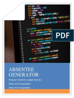 Absentee Generator Project Report