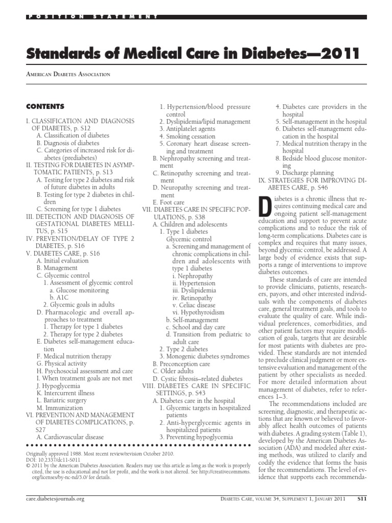 ADA guidelines 2011 for diabetes Gestational Diabetes Prediabetes