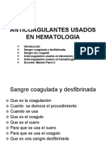 Anticoagulantes Usados en Hematologia