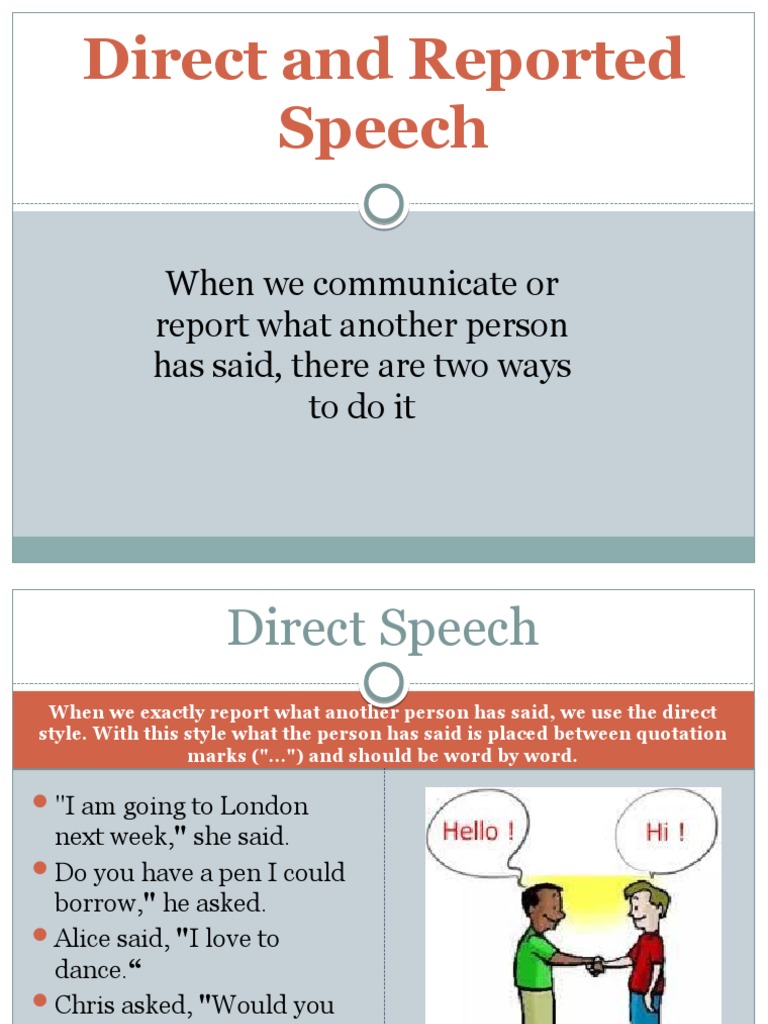 Direct and Reported Speech Guide | PDF | Linguistic Typology ...