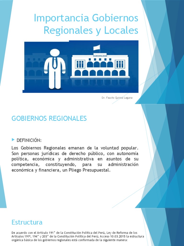 1.importancia Gobiernos Regionales y Locales | PDF | Alcalde | Gobierno ...