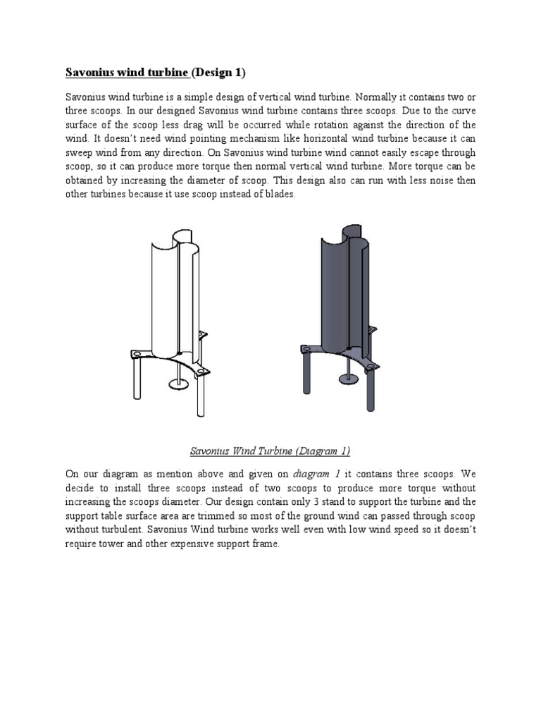 Savonius Wind Turbine Design Overview | PDF | Wind Turbine | Renewable ...