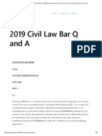 2019 Civil Law Bar Q and A: Suggested Answers