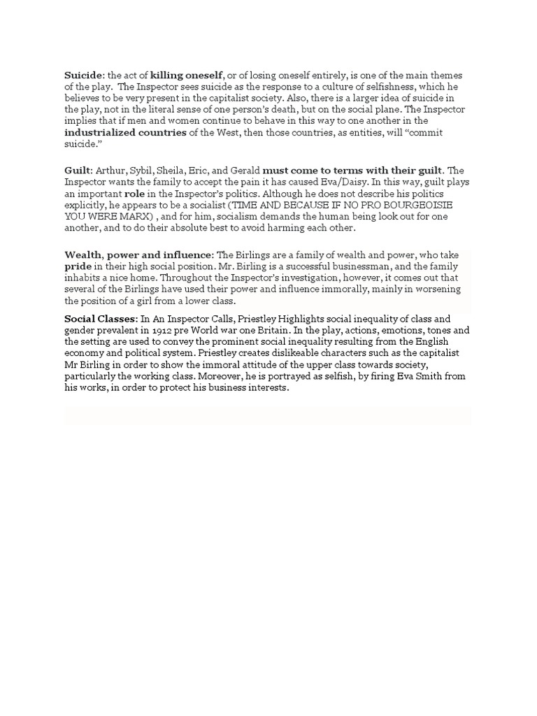 An Inspector Calls Analysis PDF