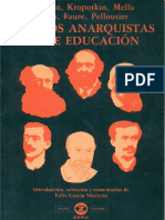 Escritos Anarquistas Sobre Educación Bakunin, Kropotkin, Mella, Robin, Faure y Pelloutier