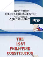 Agriculture Policies/Program in The Philippines: Agrarian Reform