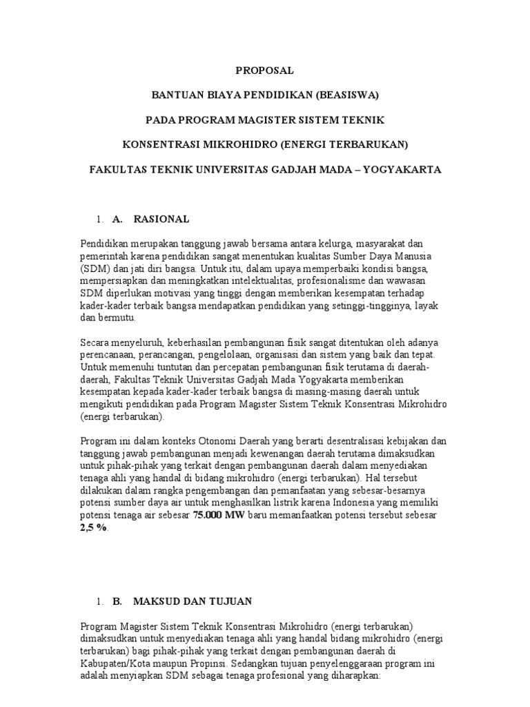 Contoh Proposal Beasiswa Unggulan - Simak Gambar Berikut