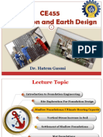 CE455 Foundation and Earth Design: Dr. Hatem Gasmi