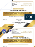Melanie C. Cordero: Certificate of Appreciation