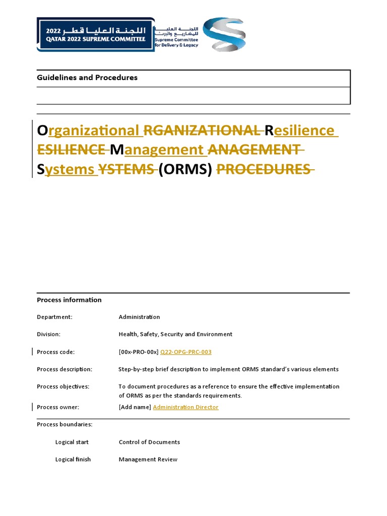 ORMS Procedures and Guidelines Document | PDF | Records Management ...