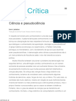 Ciencia e PseudoCiência - Desafio Epistemológico