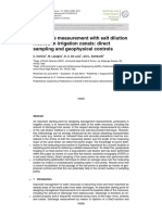 Discharge Measurement With Salt Dilution Method in Irrigation Canals: Direct Sampling and Geophysical Controls