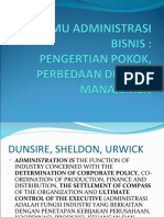 I. Pengertian Administrasi