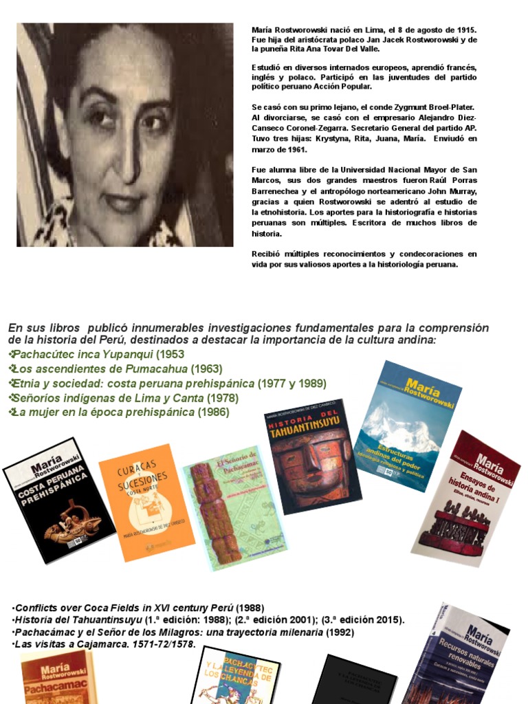 Biografía de María Rostworowski | PDF | América del Sur | Perú