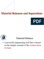 Material Balances and Separations