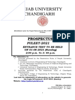 Panjab University Chandigarh: Prospectus