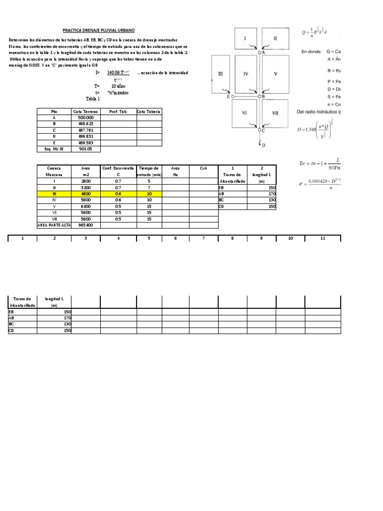 Drenaje Excel | PDF | Agua y el medio ambiente | Administracion del Agua
