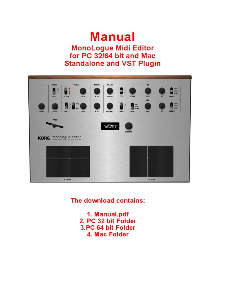 Korg MonoLogue MIDI Editor Manual | PDF | Plug In (Computing ...