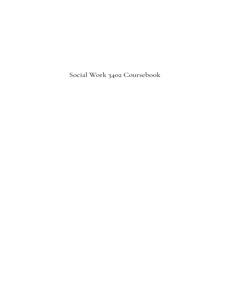 SW 3402 Course Book PDF Social Work Evidence Based Practice