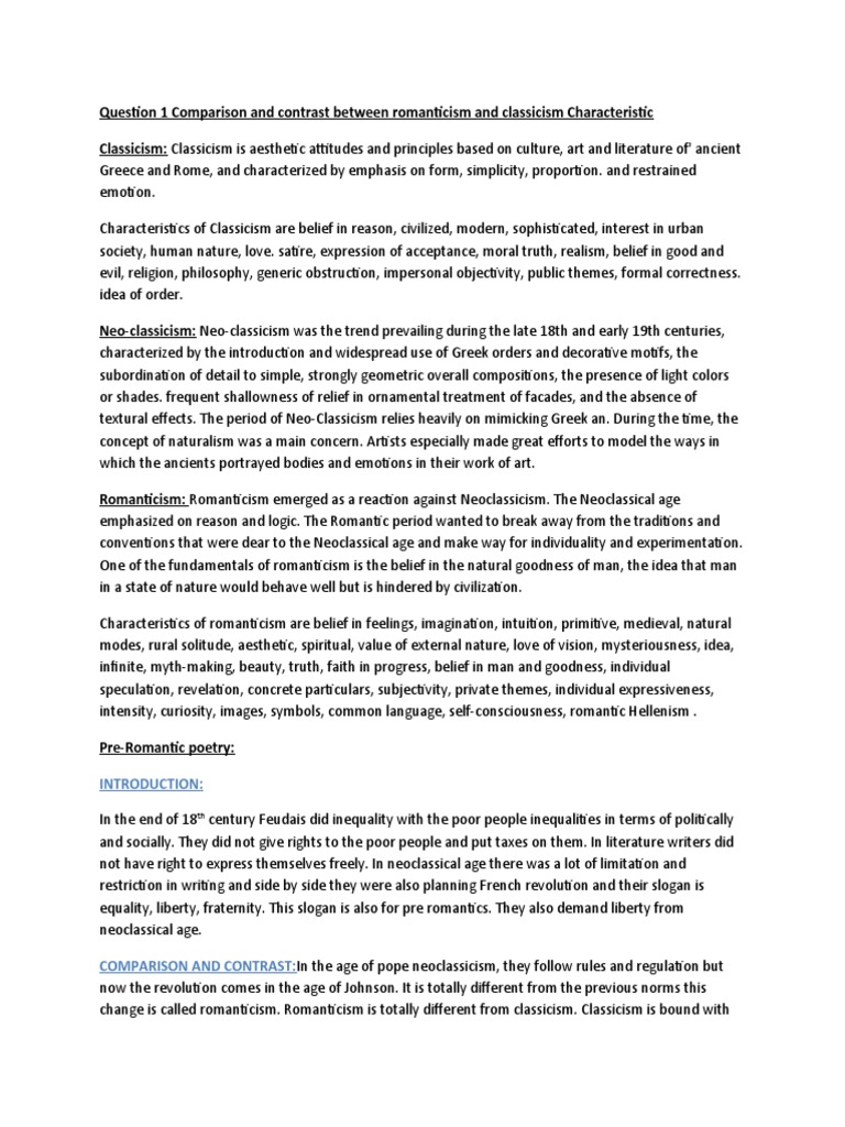 Pre Romantic Poetry Pdf Romanticism Classicism