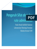 Pengaruh Sifat Obat Dan Rute Administrasi