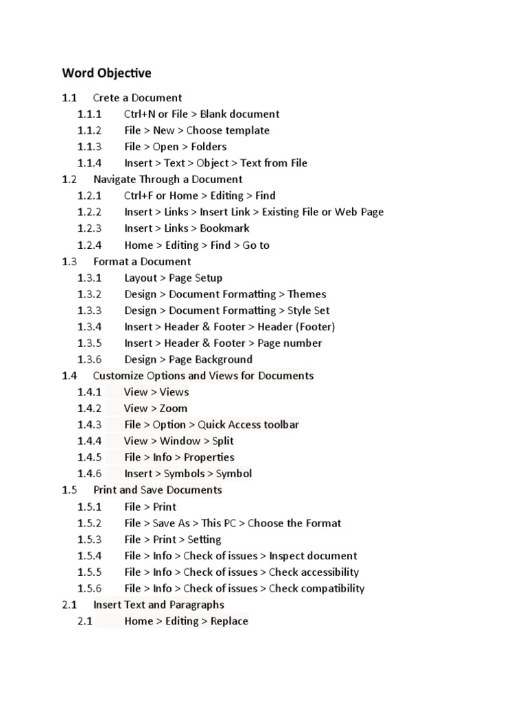 Word Objective | PDF