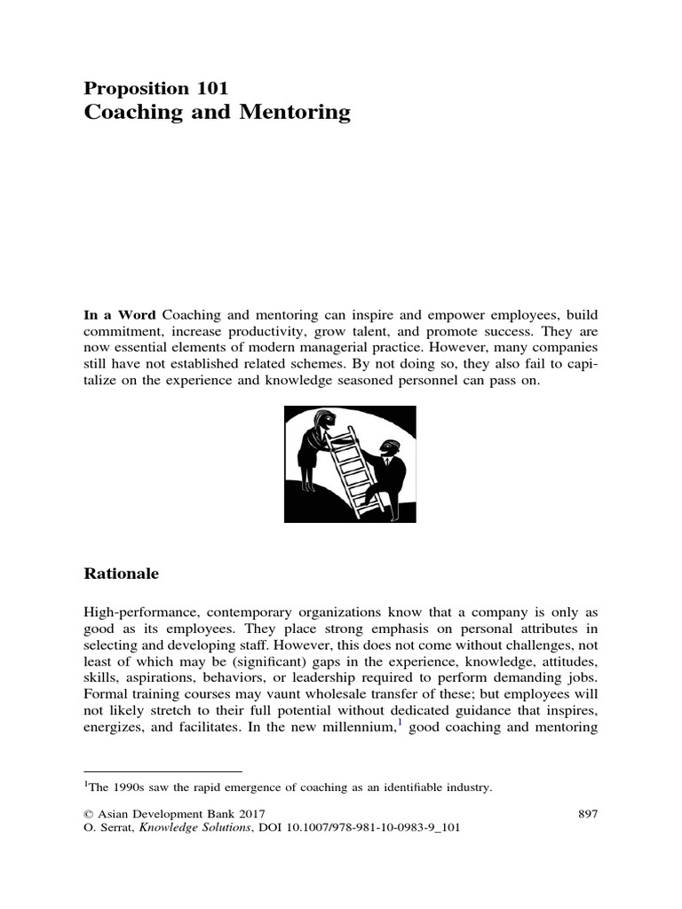 Coaching and Mentoring | PDF | Mentorship | Goal