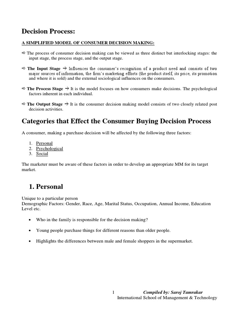 Consumer Decision-Making Model Overview | PDF | Behavior | Motivation