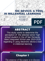 Electronic Device: A Tool in Millennial Learning: Veronica David Marco Cordero Mark Bernaldez Leo Escaner