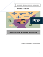 Asignatura: Algebra Superior: Apuntes Docentes