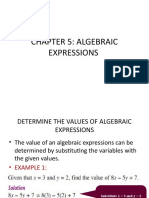 CHAPTER 5 Algebraic Expressions 2