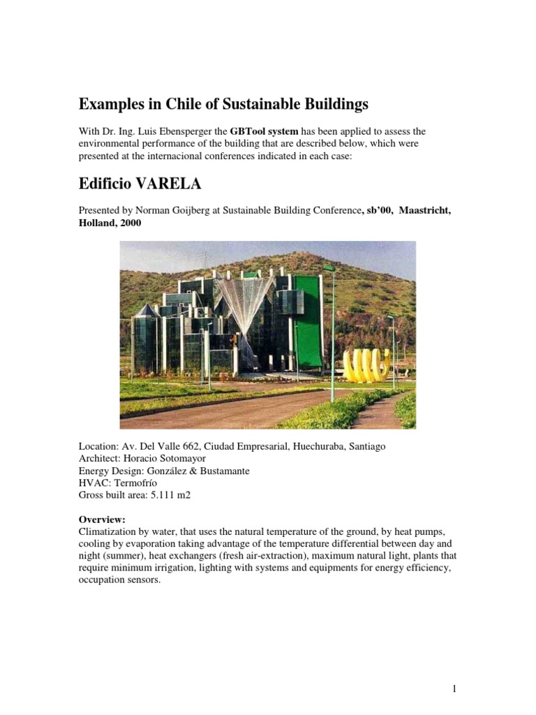 Examples in Chile of Sustainable Buildings: Holland, 2000 | PDF | Water ...
