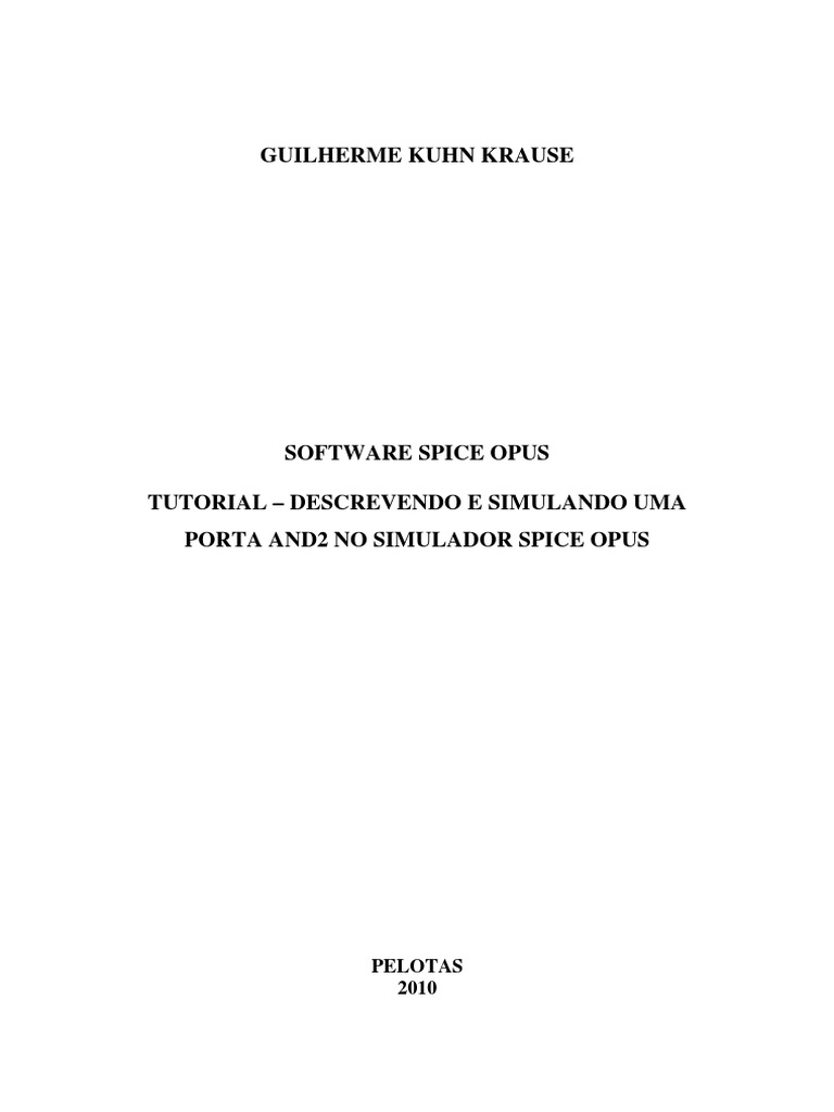 Tutorial - Spice Opus | PDF | MOSFET | Rede elétrica