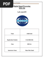 Lab Report#5: Digital Signal Processing EEE-324