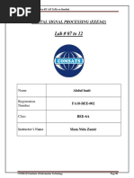 DSP Lab 7 To 12