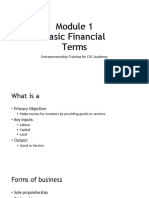 Basic Financial Terms Module