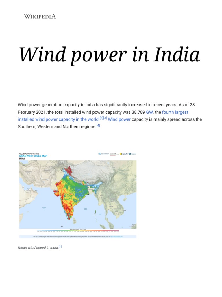 India's Wind Power Growth and History | PDF | Renewable Electricity ...