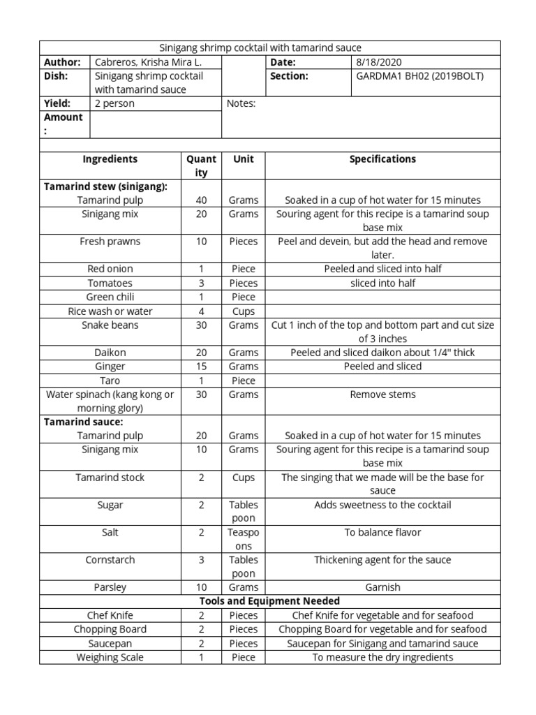 Standardized Recipe Format PDF Soup Zucchini