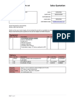 Sales Quotation: LTE Scientific LTD