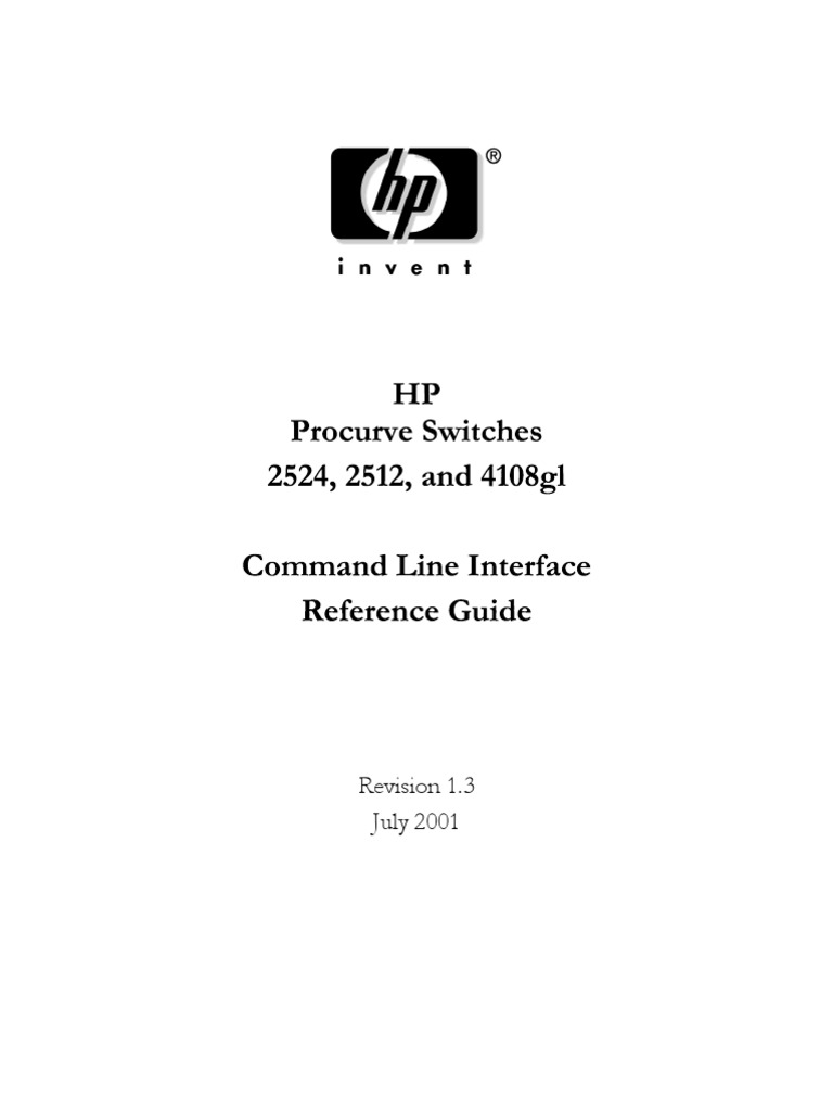 Revision 1.3 July 2001 | PDF | Command Line Interface | Network Switch