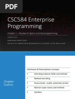 CSC584 Enterprise Programming: Chapter 1 - Review of Object-Oriented Programming