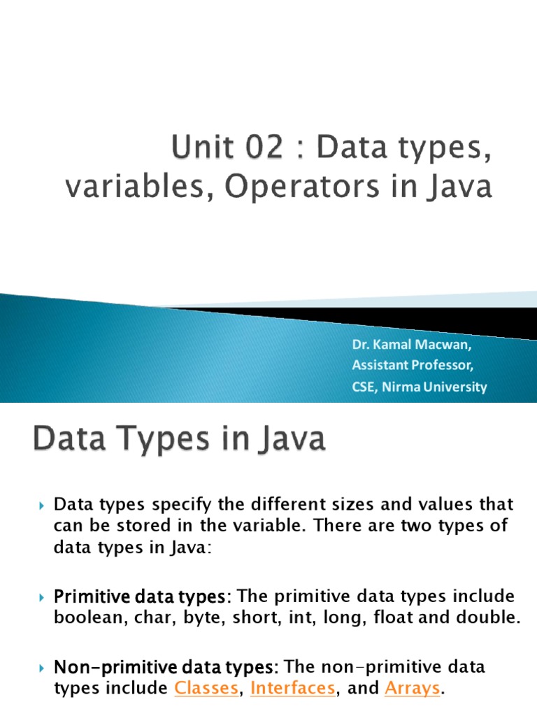 Unit - 02 | PDF | Data Type | Variable (Computer Science)