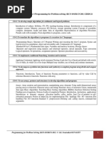 Syllabus - CO Wise - Programming For Problem Solving (KCS-101/KCS-201) - 2020-21