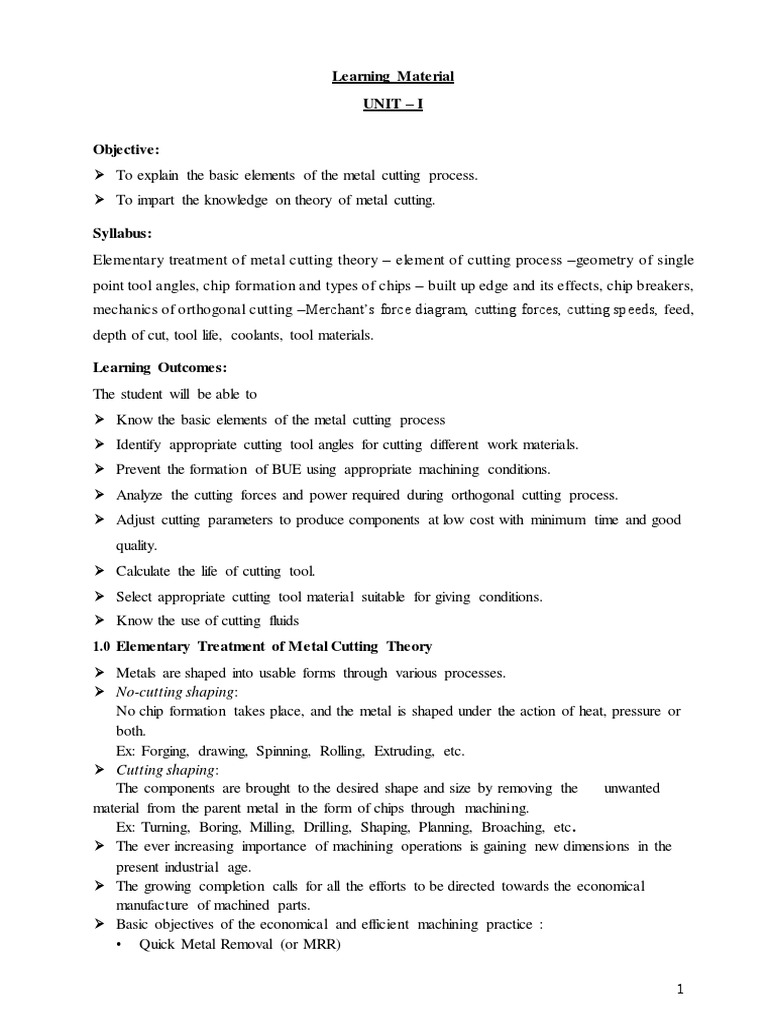 Understanding the Fundamentals of Metal Cutting A Comprehensive