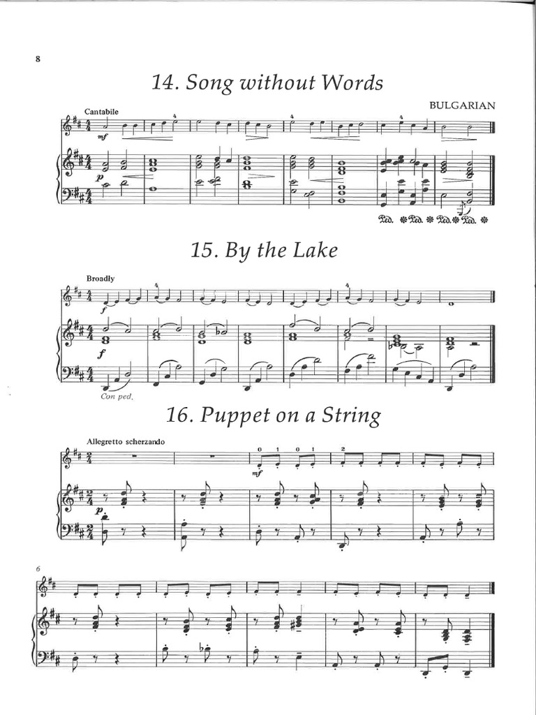 8 Song Without Words by The Lake Puppet On A String PDF