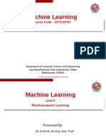 Machine Learning Reinforcement Learning Course Overview