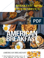 Types of Breakfast Menu (Under Room Service)