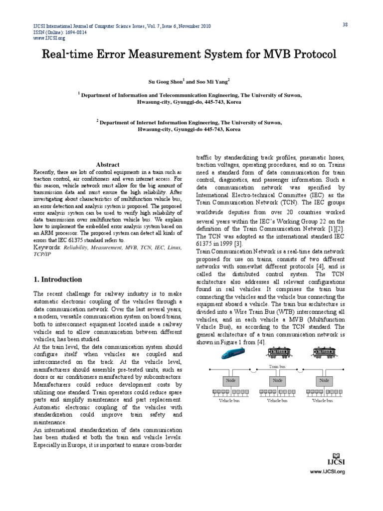 Real-time Error Measurement System for MVB Protocol | PDF | Computer ...